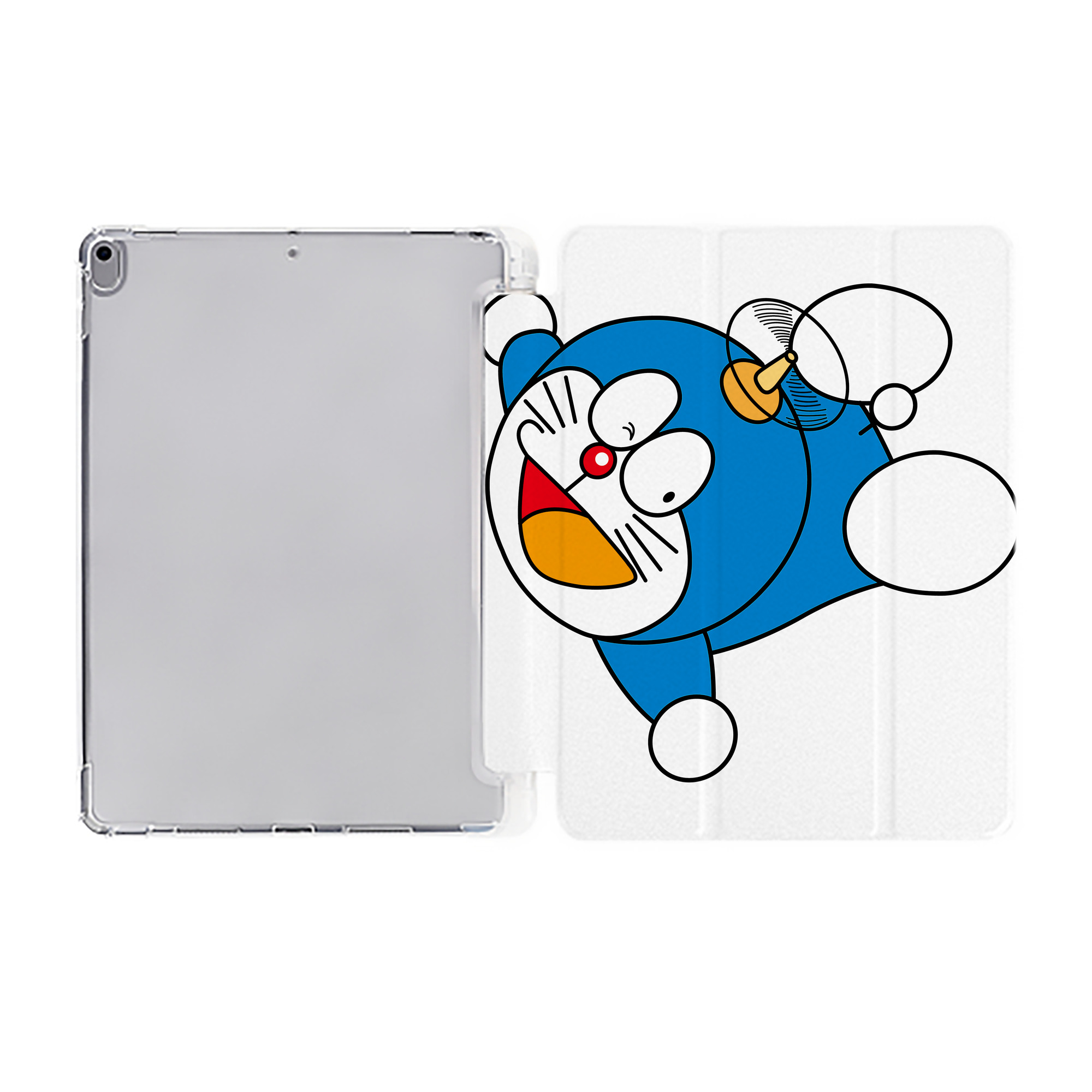 （画像用） ドラえもん Doraemon IPad ケース ペン収納付き 三つ折りスタンド PUレザー×シリコン 対応機種9.5/10.5/10.9インチ
